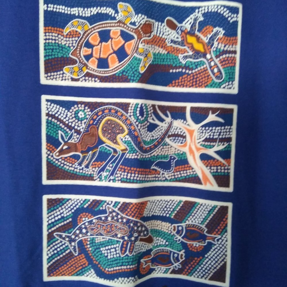 Souvenir Australia Blue Graphic Tee ~ Sz Lrg